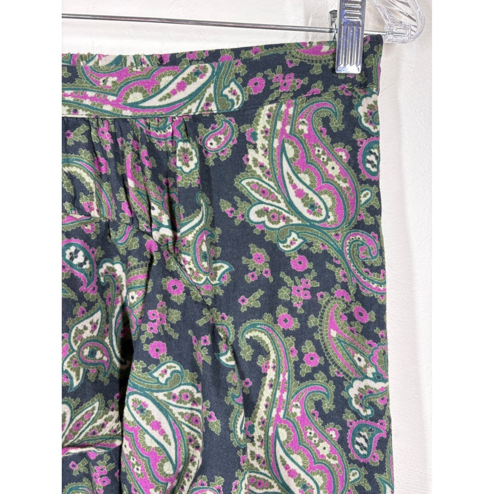 Sundance Womens Small Paisley Ruffle Cotton Midi Skirt Blue Purple Boho Floral - Picture 4 of 10